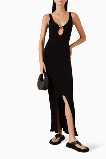Portia Slit Dress in Viscose Blend