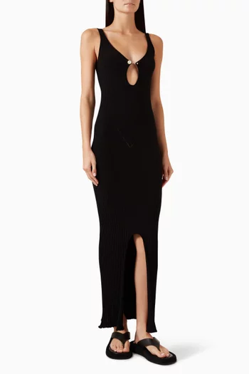 Portia Slit Dress in Viscose Blend