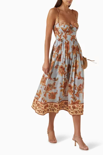 Aster Corset Midi Dress in Cotton