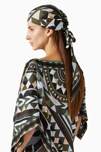 Printed Bandana Hat in Silk Twill