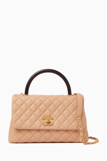 Coco Top Handle Bag in Quilted Caviar Leather