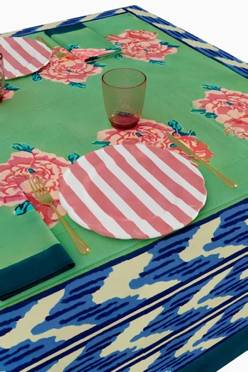 مفرش طاولة بطبعة وردة نينا قطن، 140 × 240 سم