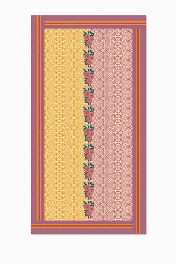 مفرش طاولة دام دام ليلاك جولد قطن قنب، 180 × 350 سم