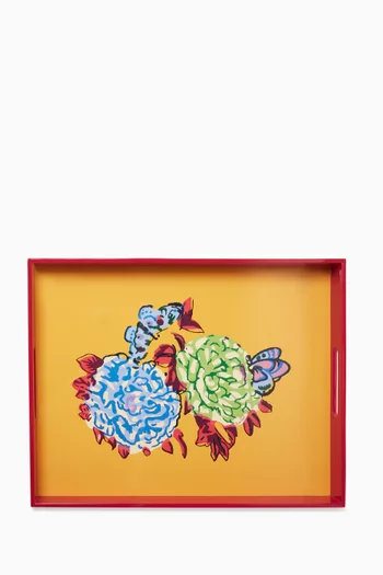 صينية كوين بنقشة زهور، 45 × 34 سم