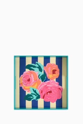 صينية نيزام بنقشة خطوط، 40.5 × 40.5 سم
