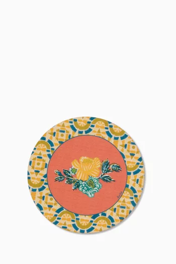 Amer Rose Floral Coaster in Fibreboard, 9.5cm