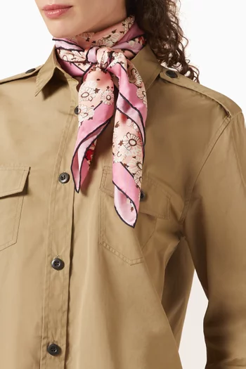Printed Scarf in Silk-twill