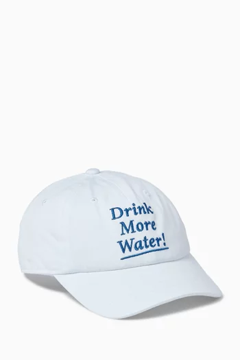 Drink More Water Hat in Cotton Twill
