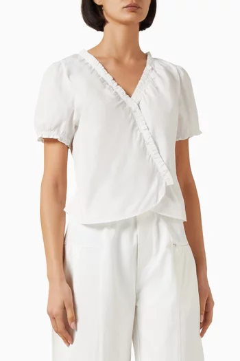 Cross Frill Top in Organic Cotton