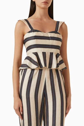Lebron Striped Top in Linen