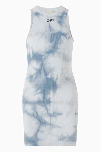 Tie-Dye Ribbed Dress in Cotton Blend