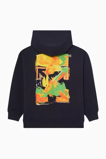 Arrow Acrylic Zip-Up Hoodie in Cotton