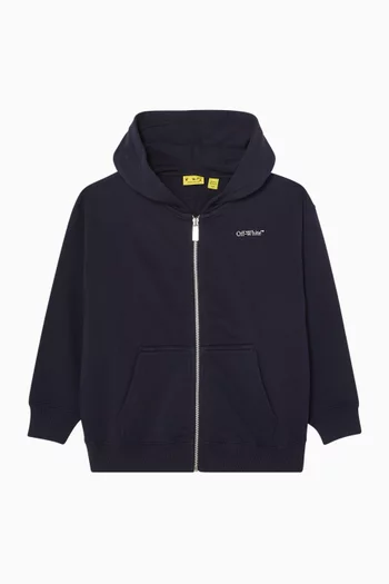 Arrow Acrylic Zip-Up Hoodie in Cotton