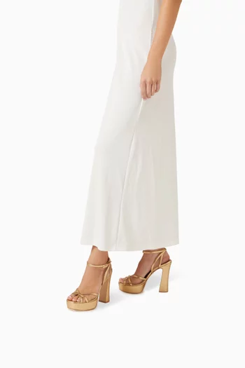 Sylvie 125 Sandals in Metallic Leather & Mesh