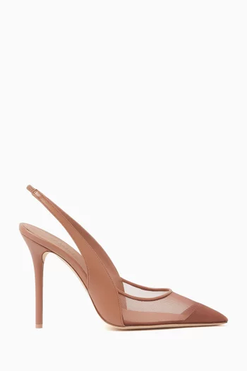 Arc 100 Slingback Pumps in Leather & Mesh