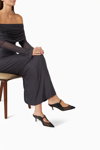 Maureen Arc 45 Mules in Leather & Mesh