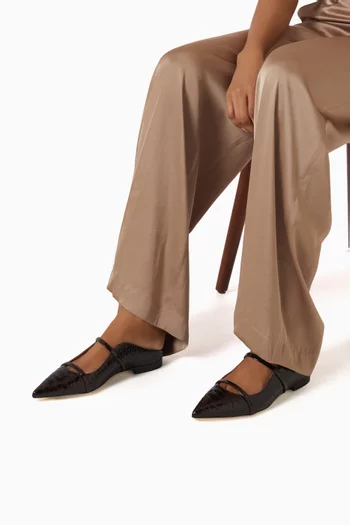 Maureen Flats in Python-embossed Leather