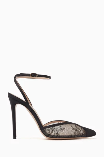 Lenny 105 Pumps in Lace & Satin
