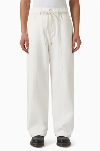 Wide Leg Felled Denim Pants