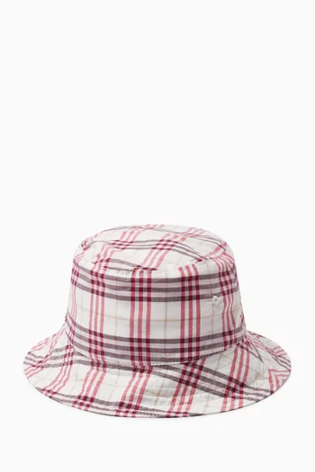 Check Bucket Hat in Cotton