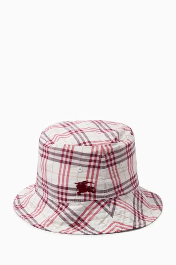 Check Bucket Hat in Cotton