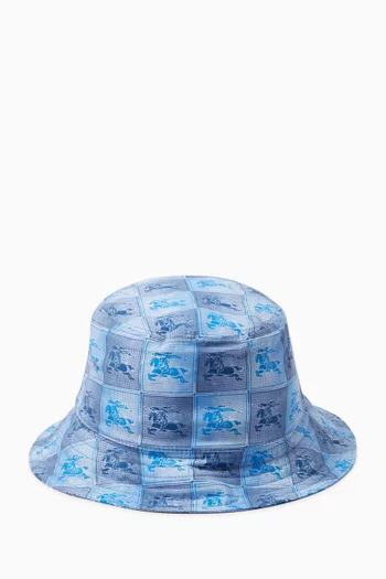 Check Bucket Hat in Cotton
