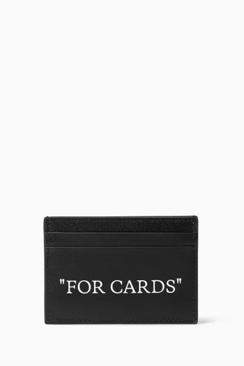حافظة بطاقات مزينة بعبارة "For Cards" جلد