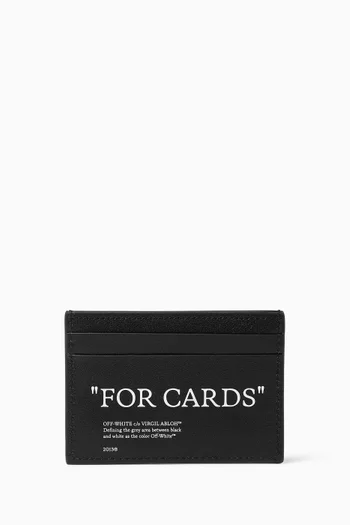حافظة بطاقات مزينة بعبارة "For Cards" جلد