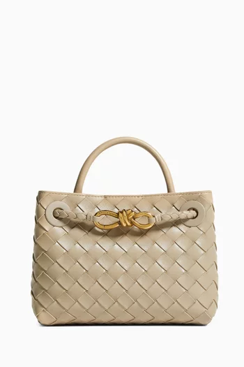 Mini Andiamo Top-handle Bag in Intrecciato Leather