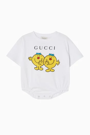 Graphic-print Bodysuit in Cotton