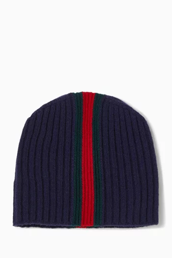 Ribbed Beanie in Wool