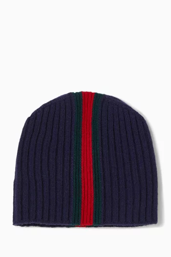Ribbed Beanie in Wool