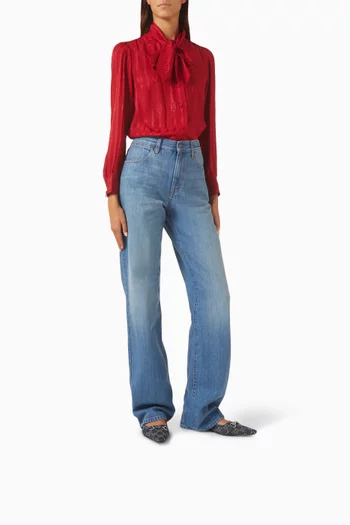 Vittoria Ballerina Flats in GG Denim