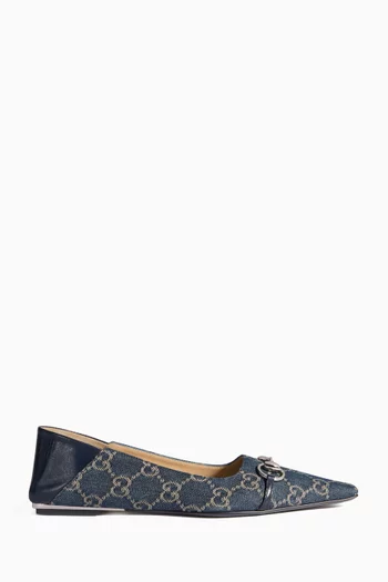 Vittoria Ballerina Flats in GG Denim