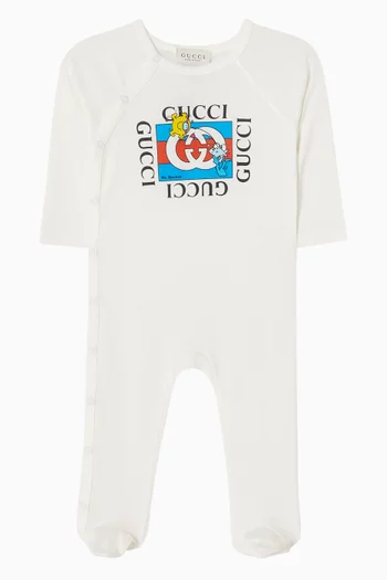 Logo Sleepsuit in Cotton