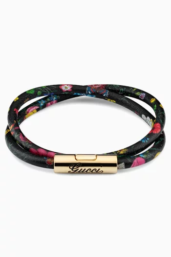 سوار بطبقتين وشعار Gucci جلد