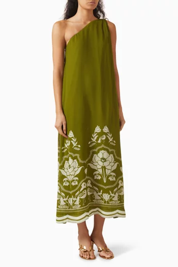 فستان والكوت متوسط الطول بكتف مكشوف