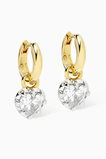 Heart Georgian-cut Earrings in Metal