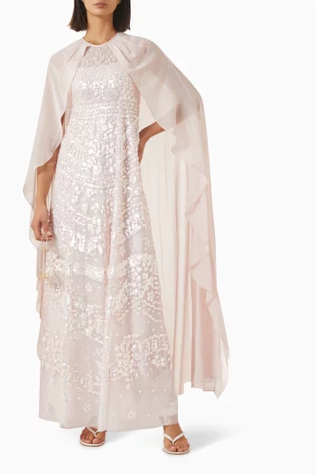 Anais Embellished Cape Gown