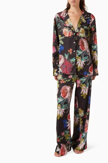 Aurora Long Pyjama Set in Satin