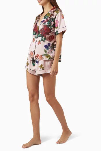 Aurora Short Pyjama Set in Satin