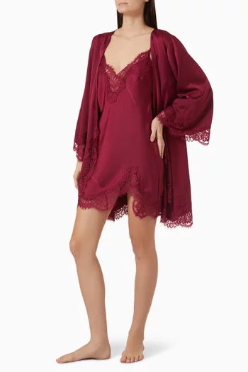 Sian Lace Slip Dress in Satin