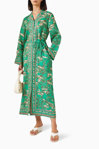 Fish Sticks Shirt Dress in Linen