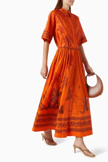 Boathouse Island Print Skirt in Cotton Voile