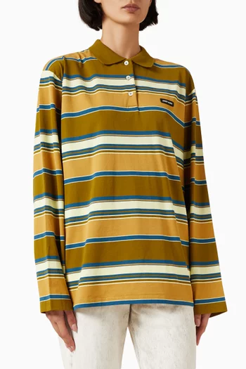 Stripe Polo Shirt in Cotton-jersey