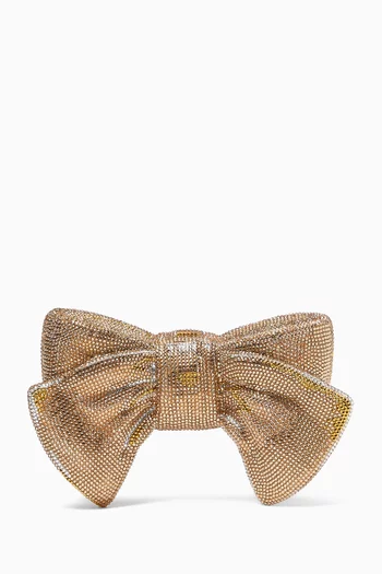 Just For You Crystal-embellished Bow Clutch