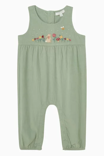 Embroidered Romper in Corduroy