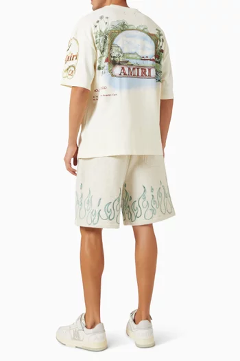 Graphic Embroidered Logo T-shirt in Cotton