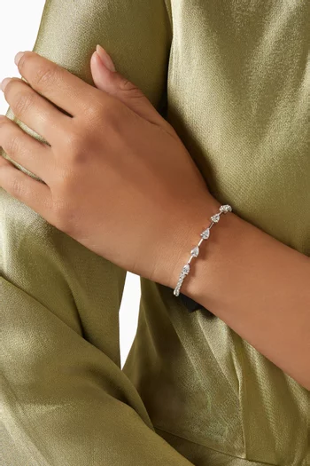 Pear Tennis Bracelet in Rhodium-plated Brass
