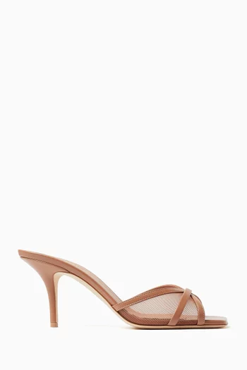 Perla 70 Mule Sandals in Mesh & Leather